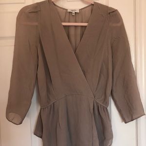 Aritzia silk blouse in grey